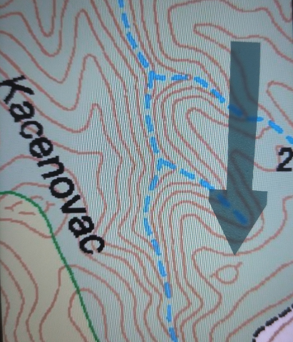 Isječak zemljovida s položajem gradine (Izvor: Geoportal (geoportal.dgu.hr))