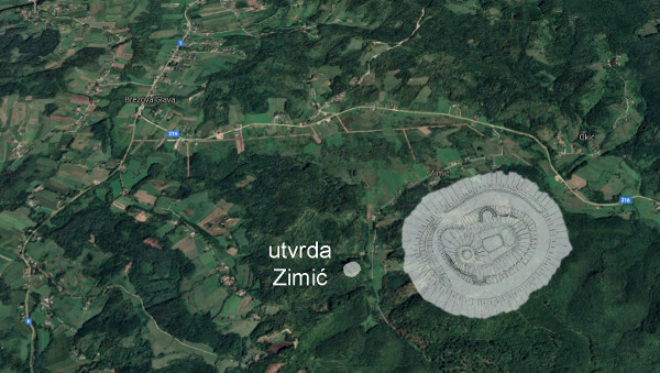 Položaj utvrde Zimić ... za lakši pristup svima koji je žele obići