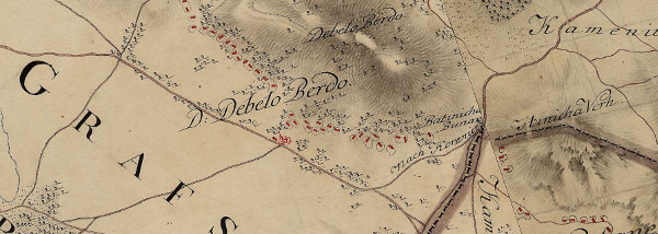 Na zemljovidu Karlovačkog generalata iz 1774-1775. godine nema naznake mogućeg položaja crkvine srušene starohrvatske crkve (Izvor: Hungaricana - Hungarian Cultural Heritage Portal: Mapire: Country maps: Karlstädter Generalat (1774-1775) - First Military Survey (maps.arcanum.com))