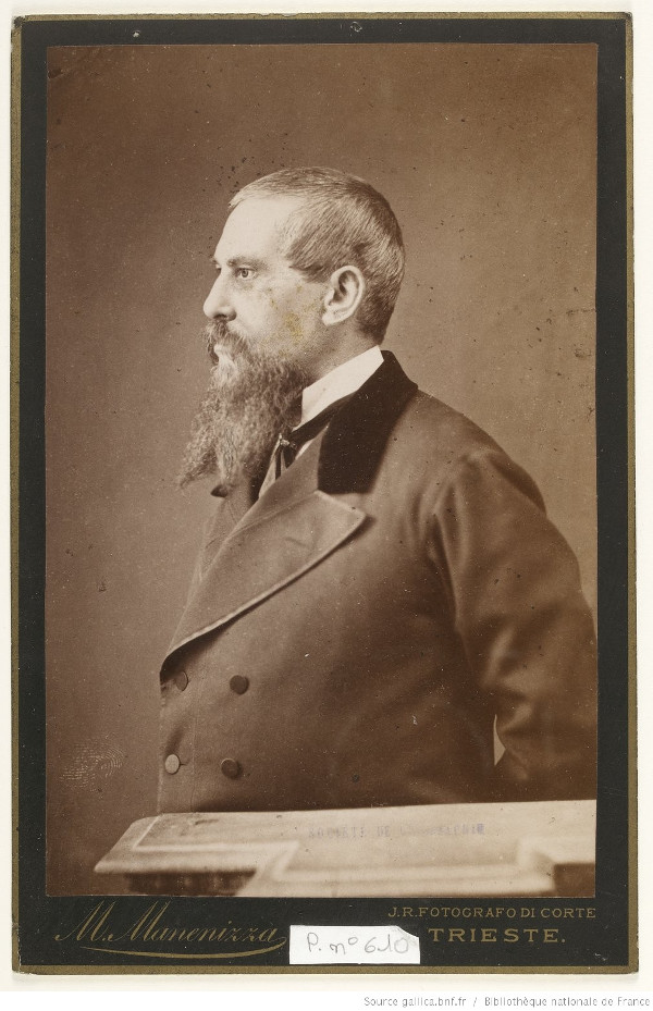 Antropolog i povjesničar Richard Francis Burton 1882. godine, na snimci tršćanskog fotografa Marka Manenice podrijetlom iz Omiša (Foto: Marko Manenica (Marco Manenizza); Izvor: Portal Burtoniana (burtoniana.org))