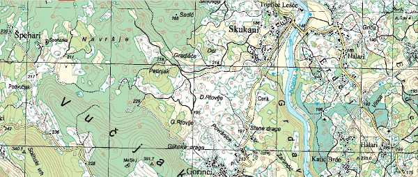 Položaj Gradišće nalazi se tek nešto više od kilometra sjevernije od sela Gorinci (Geoportal (geoportal.dgu.hr))