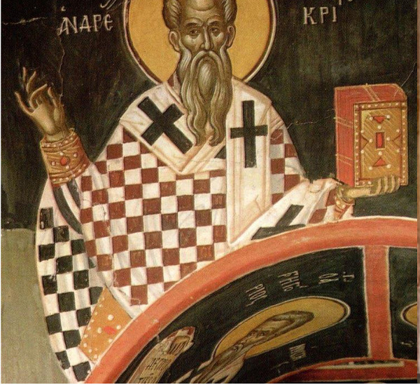 Sveti Andrija Kretski. Freska crkve sv. Nikole, Atosski manastir Stavronikita 1546.