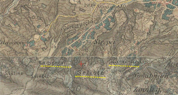 Na austro-ugarskom zemljovidu iz 1870. godine položaj Vonjavka označen je toponimom Selište, u čijoj su neposrednoj blizini istaknuti toponimi Kamenica i Kamenovi (Izvor: Facebook stranica Štrepci, post od 13. veljače 2023.)