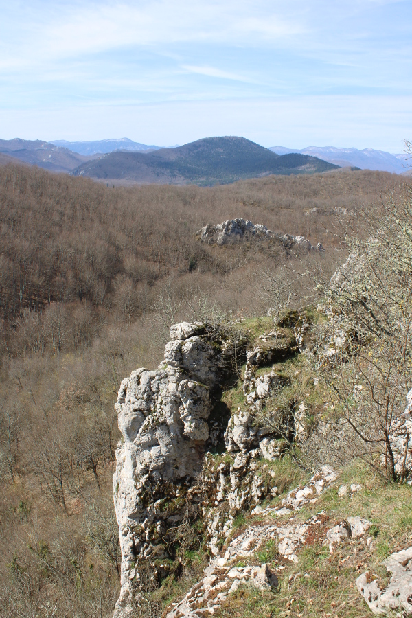 Dio južnih litica uzvišenja Mlakvena greda nedaleko kojih se nalaze ostaci romaničke crkve i srednjovjekovnog groblja (Foto: Goran Majetić)