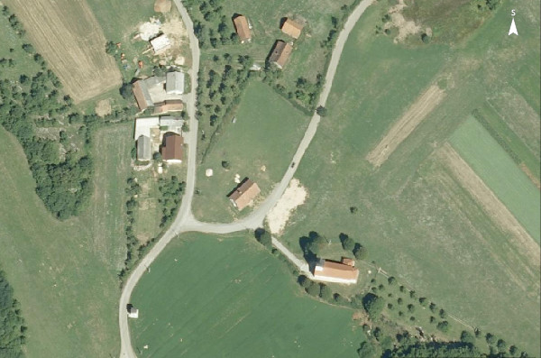 Položaj crkve Uzvišenja svetoga Križa u Gornjem Prozoru (Izvor: Geoportal (geoportal.dgu.hr))
