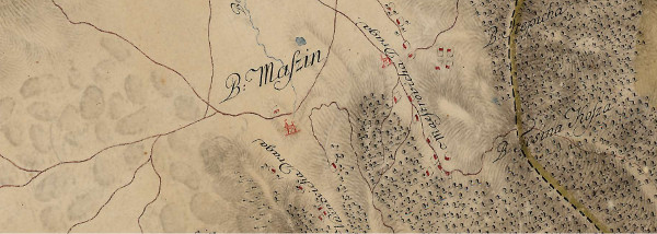 Na zemljovidu Karlovačkog generalata iz 1774-1775. godine na području Mazina prikazane su dvije starohrvatske crkve, jedna u blizini vrela i potoka Begovac, a druga istočnije u dragi označenoj toponimom ”Maestrovicha Draga” (Izvor: Hungaricana - Hungarian Cultural Heritage Portal: Mapire: Country maps: Karlstädter Generalat (1774-1775) - First Military Survey (maps.arcanum.com))