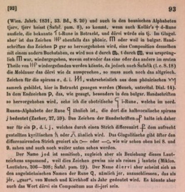 Odabrani navodi iz knjige Ignáca Jana Hanuša (Izvor: Ignác Jan Hanuš "Zur slavischen Runen-Frage mit besonderer Rücksicht auf die obotritischen Runen-Alterthümer so wie auf die Glagolica und Kyrilica", 1855.)