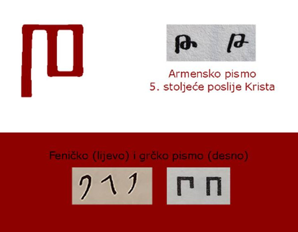 U armenskom pismu iz 5. stoljeća poslije Krista nalazi se slovo koje nalikuje glagoljskom slovu POKOJ. (Pripremio: Tomislav Beronić)