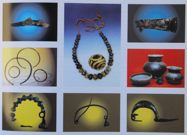 Dio nalaza iskopanih na budinjačkoj nekropoli (Izvor: Želimir Škoberne ”Budinjak - Kneževski tumul” (monografija), 1999.)