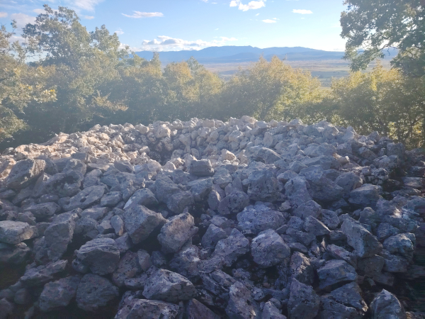 Velika gomila uz put koji povezuje sela Gala i Gljev (Foto: Stipe Vojković)